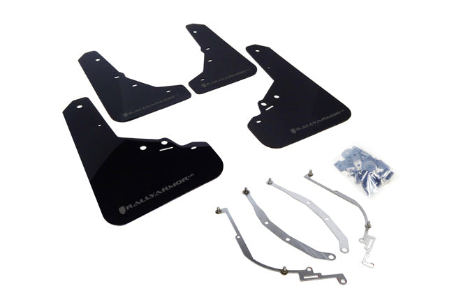 Rally Armor MF25-UR-BLK/GRY - 2012-2019 Fiat Fiat 500 Abarth 500T Sport - Black Mud Flap/Grey Logo