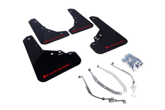 Rally Armor MF25-UR-BLK/RD - 2012-2019 Fiat Fiat 500 Abarth 500T Sport - Black Mud Flap/Red Logo