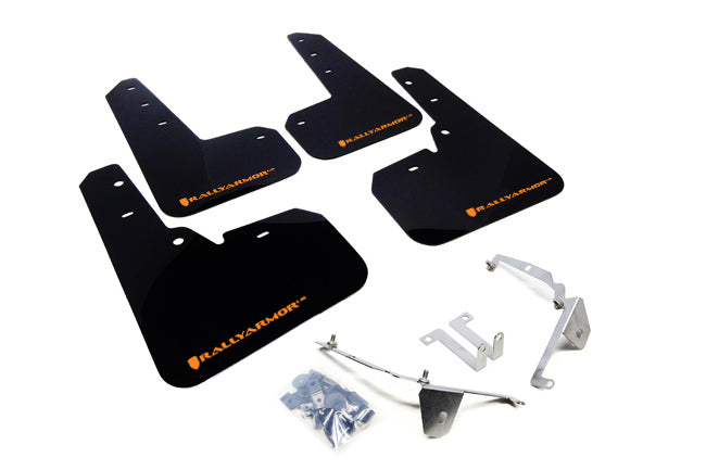Rally Armor MF26-UR-BLK/OR - 2013-2017 Subaru XV Crosstrek - Black Mud Flap/Orange Logo