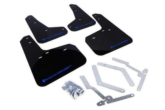 Rally Armor MF27-UR-BLK/BL - 2013-2019 Ford Focus SE Titanium ST RS - Black Mud Flap/Blue Logo