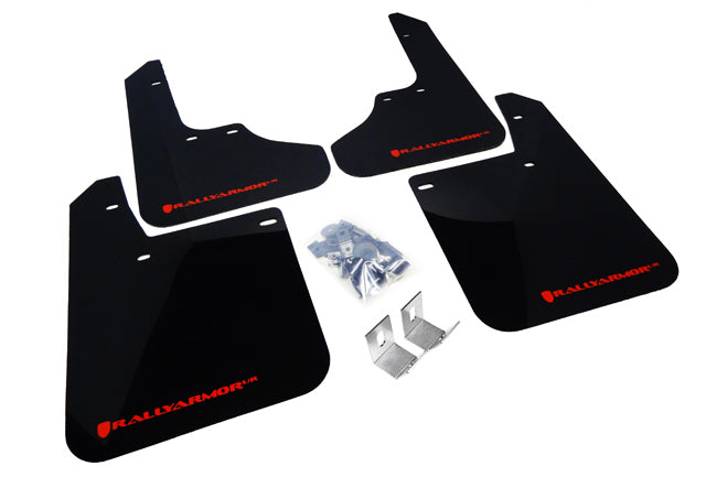 Rally Armor MF2-UR-BLK/RD - 1993-2001 Subaru Impreza RS/LX/GL/Sport - Black Mud Flap/Red Logo