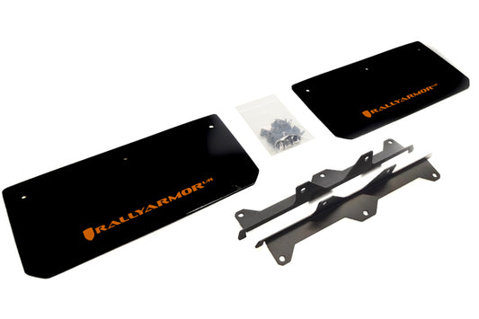Rally Armor MF38-UR-BLK/OR - 2015-2016 Polaris Slingshot SL SL LE - Black Mud Flap/Orange Logo