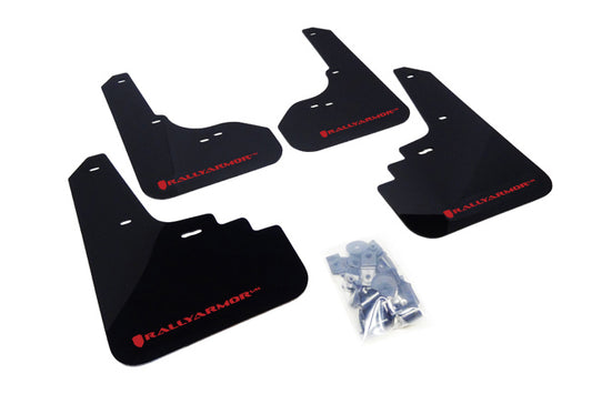 Rally Armor MF4-UR-BLK/RD - 2005-2009 Subaru Outback Legacy Outback / 2005-2009 Subaru Legacy Legacy/Outback - Black Mud Flap/Red Logo