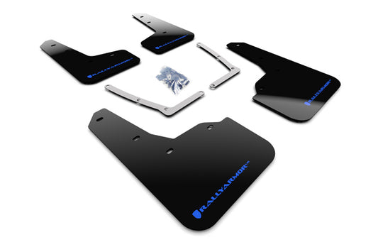 Rally Armor MF50-UR-BLK/BL - 2016-2020 Honda Civic Sedan Coupe - Black Mud Flap/Blue Logo