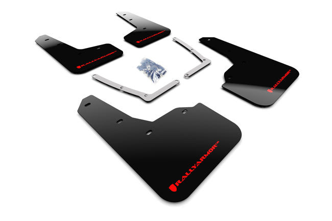 Rally Armor MF50-UR-BLK/RD - 2016-2020 Honda Civic Sedan Coupe - Black Mud Flap/Red Logo