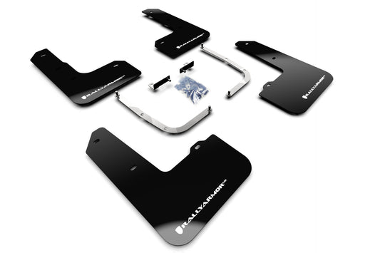 Rally Armor MF57-UR-BLK/WH - 2019+ Hyundai Veloster Veloster N - Black Mud Flap/White Logo