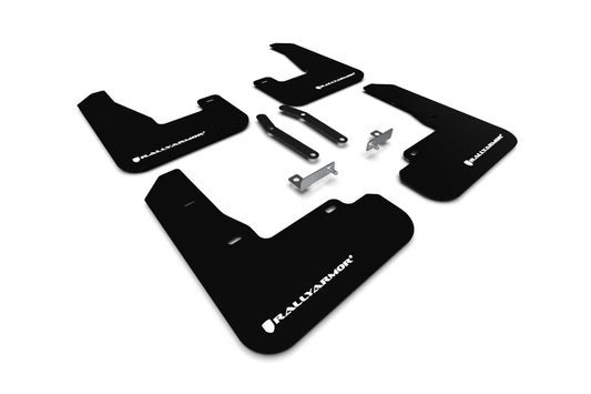 Rally Armor MF59-UR-BLK/WH - 2019+ Hyundai Elantra Elantra GT N-line I30 N - Black Mud Flap/White Logo