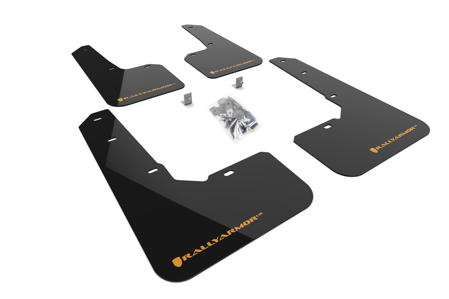 Rally Armor MF76-UR-BLK/WOR - 2022+ Subaru Outback Wilderness - Black Mud Flap/Wild Orange Logo