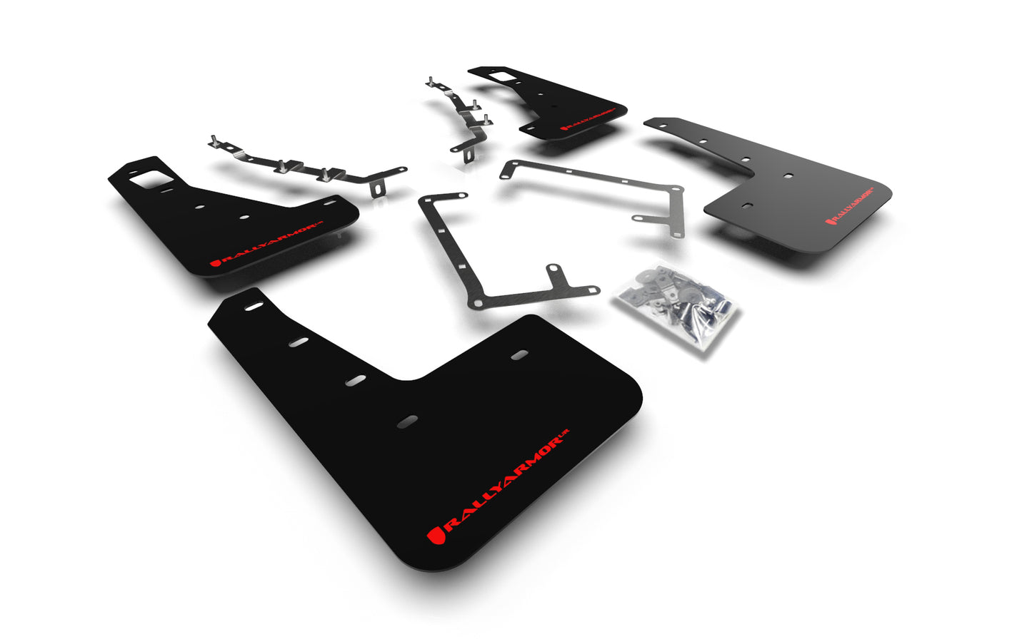 Rally Armor MF56-UR-BLK/RD - 2009-11 Ford Focus Mk2 RS & RS500 - Black Mud Flap/Red Logo