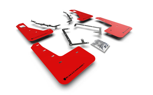 Rally Armor MF56-UR-RD/BLK - 2009-11 Ford Focus Mk2 RS & RS500 - Red Mud Flap/Black Logo