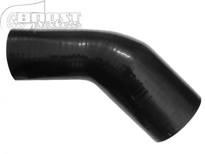 BOOST products Silicone Reducer Elbow 45 Degrees, 102 - 89mm (4" - 3-1/2") ID, Black '3258102089