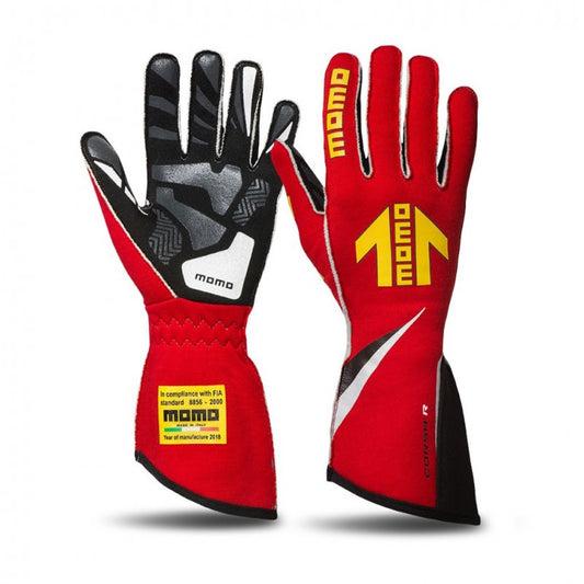 MOMO Corsa R Red Racing Gloves Size 8 GUCORSARED08