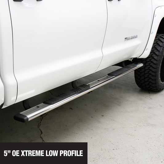 Go Rhino 685415552PS 5" OE Xtreme Low Profile SideSteps With Mounting Bracket Kit Polished Stainless Steel