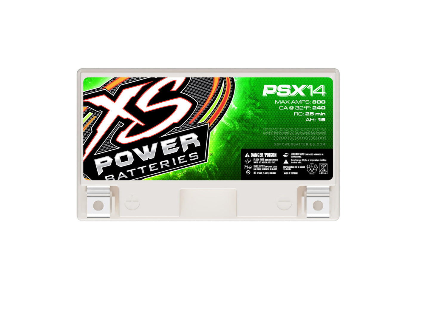 XS Power Batteries 12V AGM Powersports Series Batteries - M6 Terminal Bolts Included 800 Max Amps PSX14