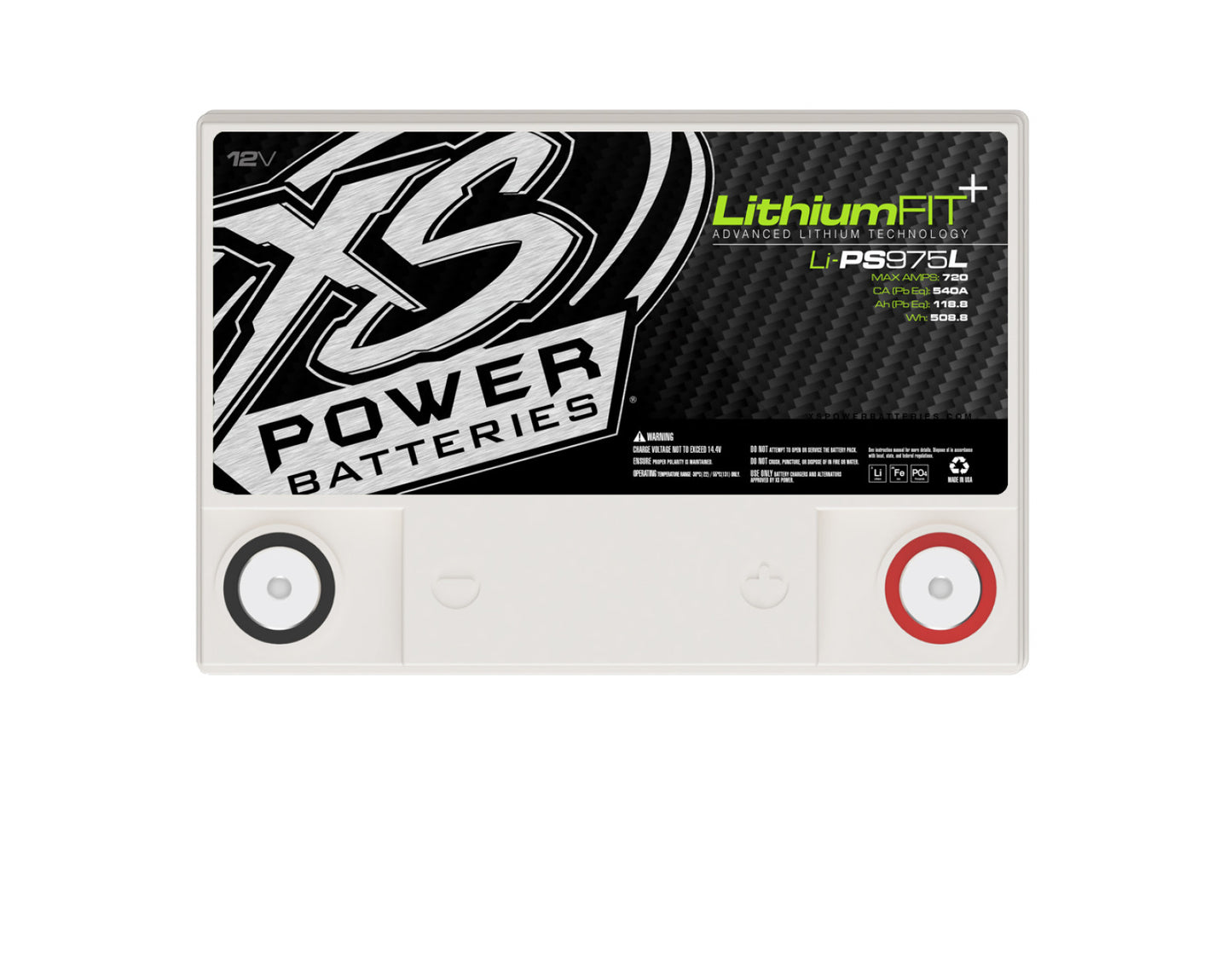 XS Power Batteries Lithium Powersports Series Batteries - M6 Terminal Bolts Included 720 Max Amps Li-PS975L