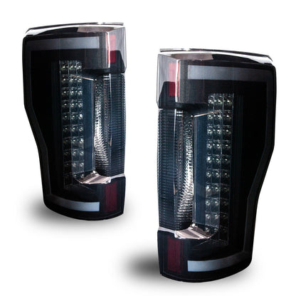 RENEGADE 2017-2018 Ford F-250 Taillights with LED Lightbars & Sequential Turn Signals- Black/Smoke WINJET-CTRNG0563-BS-SQ