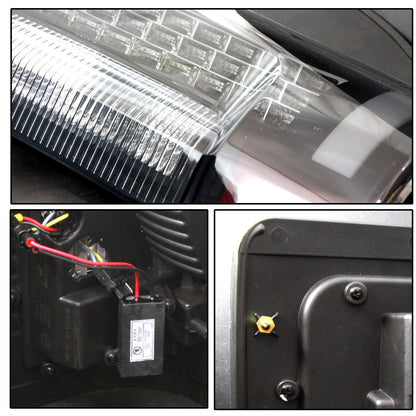 RENEGADE 2017-2018 Ford F-250 Taillights with LED Lightbars & Sequential Turn Signals- Black/Smoke WINJET-CTRNG0563-BS-SQ