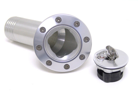Ridetech Billet aluminum gas cap for 1967-1968 Camaro, locking, anodized Silver. 81000032
