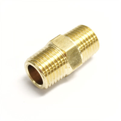 Ridetech Airline Fitting, Nipple. 1/4" NPT x 1" Long with Hex 31957001