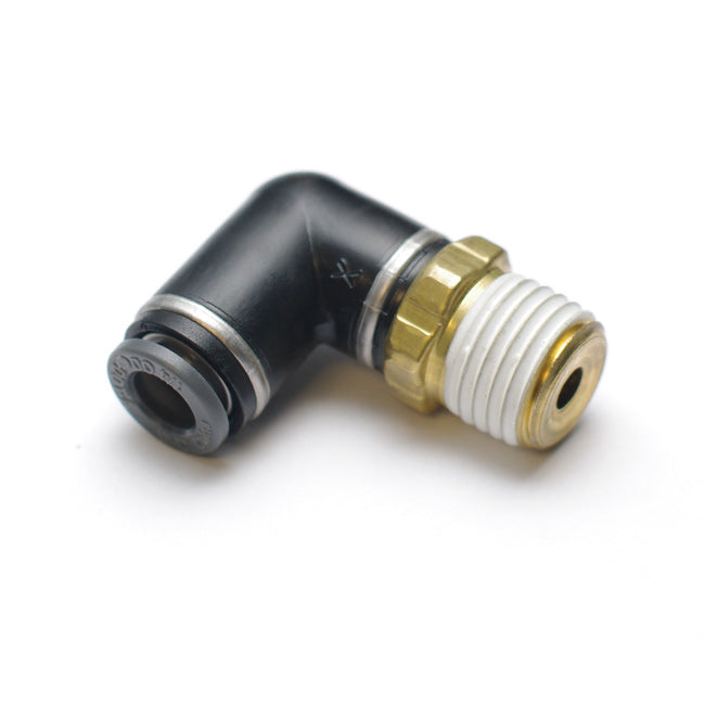 Ridetech Airline Fitting, Swivel Elbow. 3/8" NPT to 1/2" Airline. 31958200
