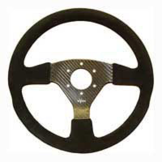Reverie Rally 330 Carbon Steering Wheel - MOMO/Sparco/OMP Drilled, Alcantara Trimmed R01SH0037