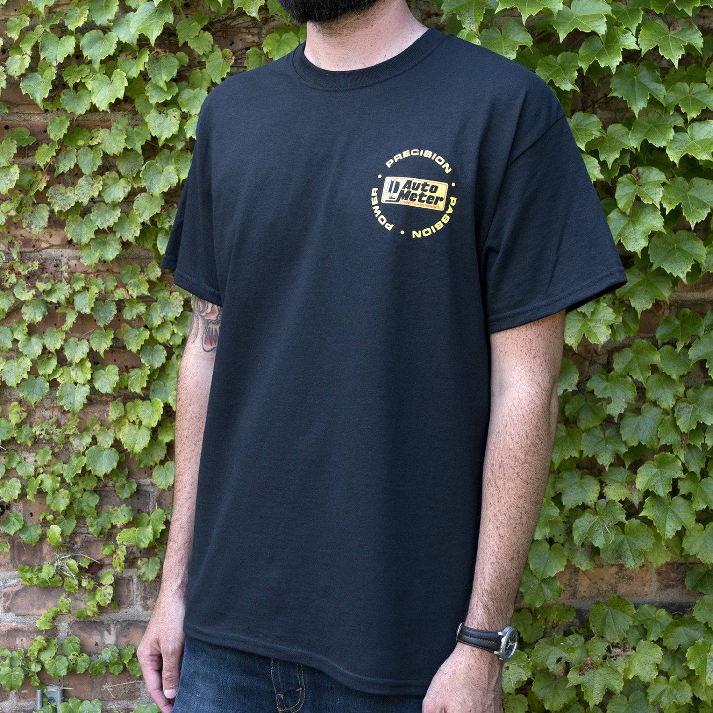 AutoMeter T-SHIRT ADULT MEDIUM BLACK COMPETITION INSTRUMENTS 0422M