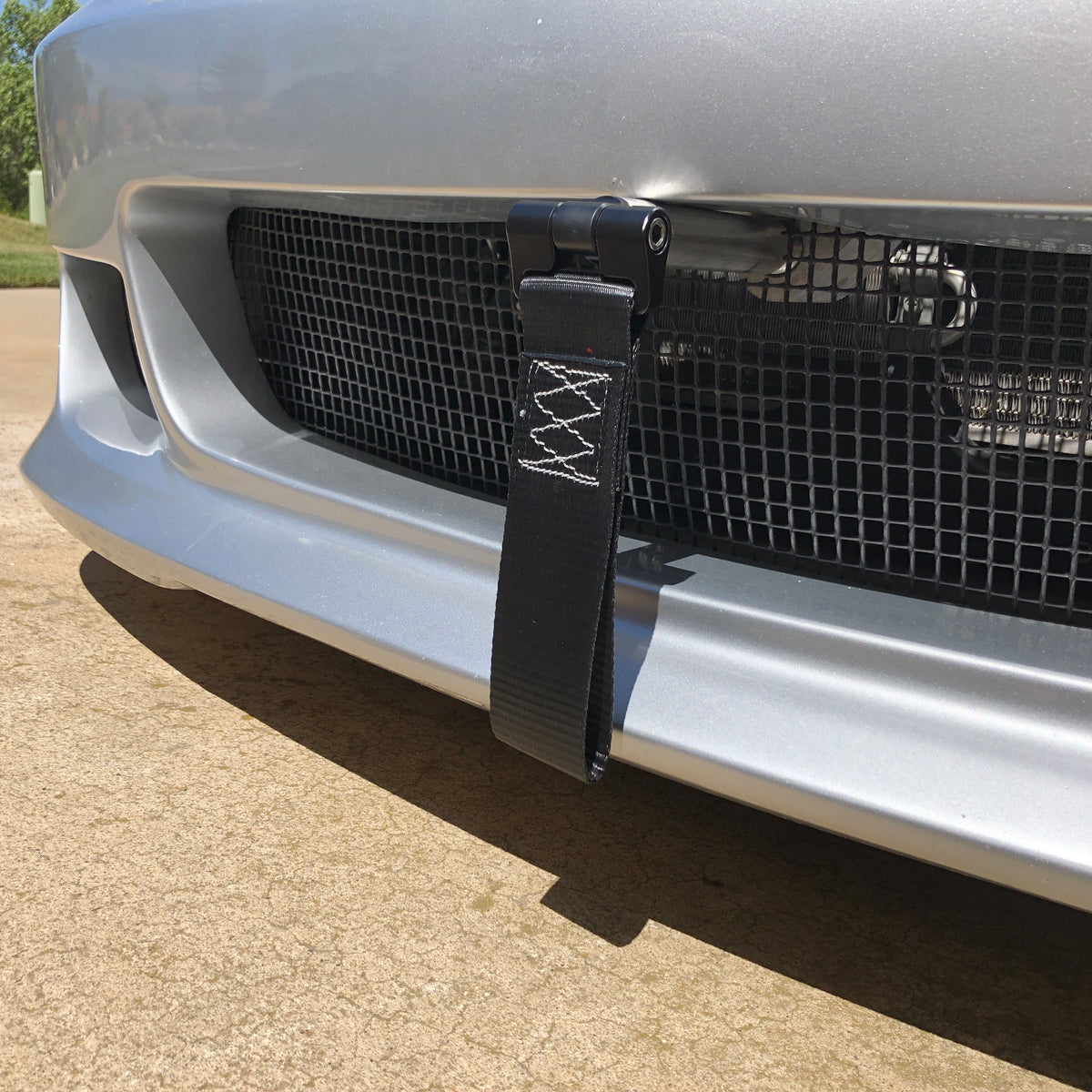 DTM High Strength Black Racing Tow Strap With Hook – Universal Front/Rear Bumper (8-TH-8112-BK-A)