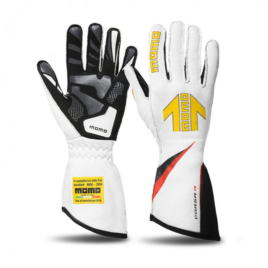 MOMO Corsa R White Racing Gloves Size 11 GUCORSAWHT11