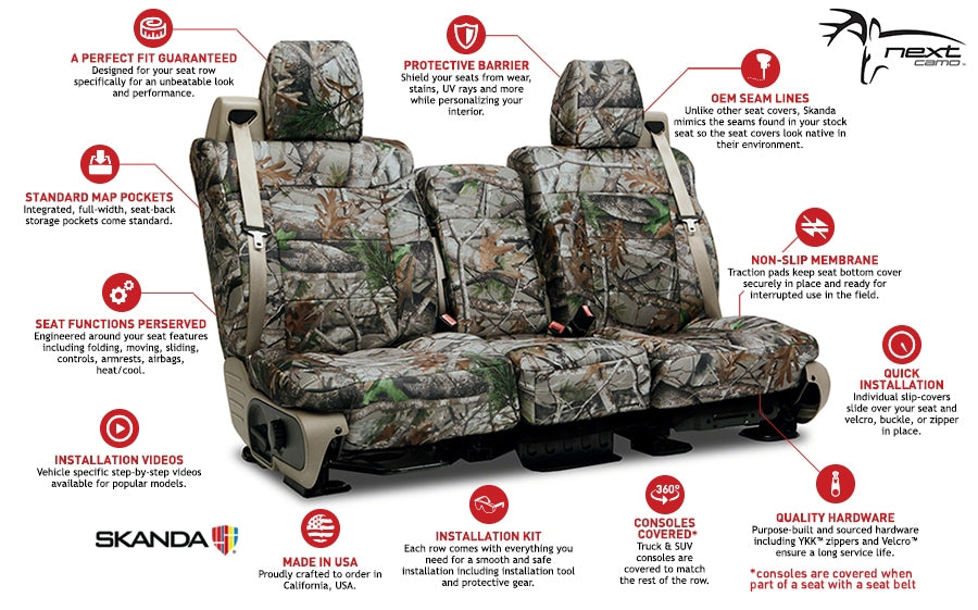 Coverking Custom Seat Cover NEXT Camo Custom With Black Sides