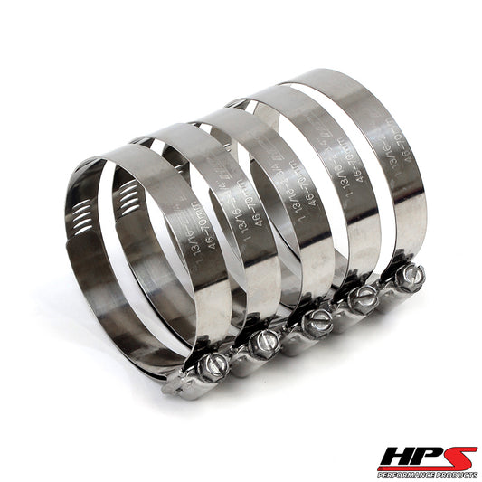 HPS Performance Stainless Steel Worm Gear Hose Clamp Effective Range:4-5/8"- 5-1/2" 5pc SSWC-117-140x5