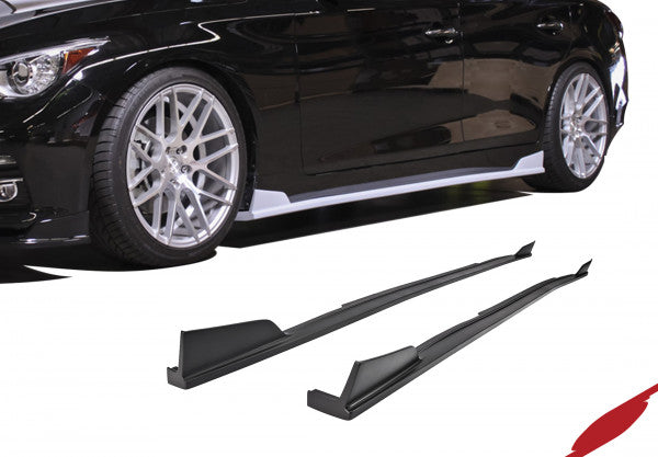 2014-2017 Infiniti Q50 STILLEN Side Skirts [Matte Black] - KB11228MB