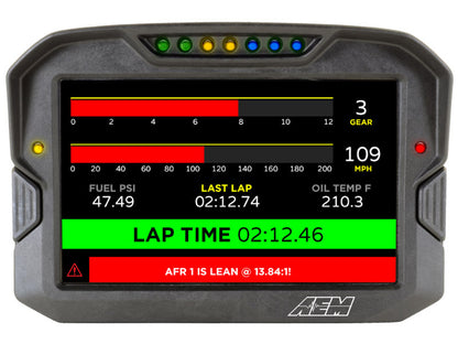 AEM CD-7 Carbon Digital Racing and Logging Dash Display - Non-Logging / GPS Enabled 30-5702