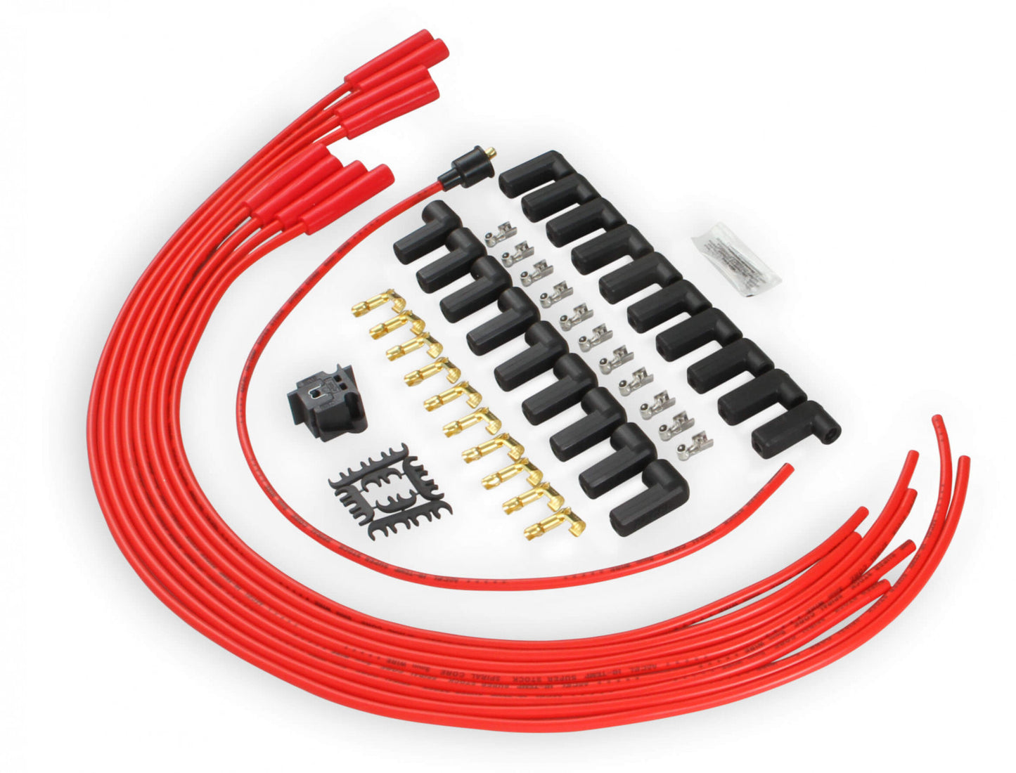 ACCEL Spark Plug Wire Set - 8mm - Universal - Red Wire with Red Straight Boots 5040R
