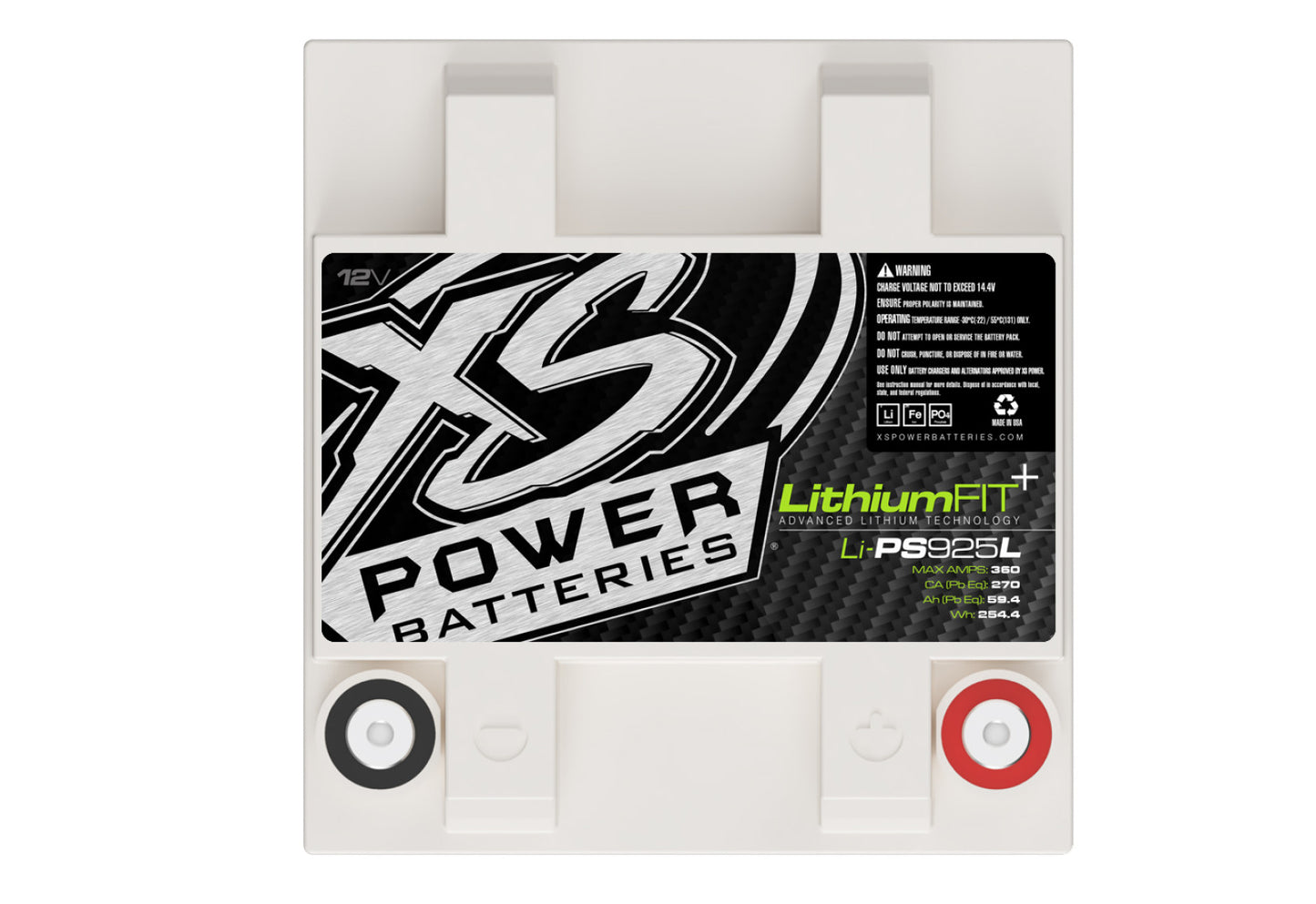 XS Power Batteries Lithium Powersports Series Batteries - M6 Terminal Bolts Included 360 Max Amps Li-PS925L