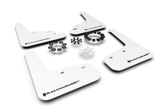 Rally Armor MF72-UR-WH/BLK - 2020-22 Tesla Model Y - White Mud Flap/Black Logo
