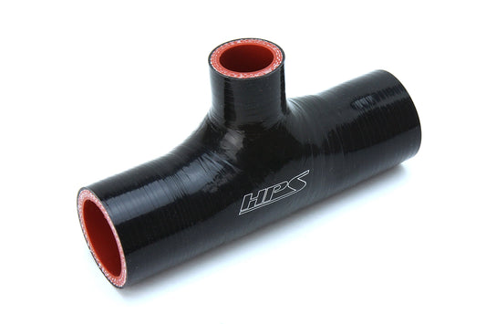 HPS Performance Silicone Tee Hose Adapter High Temp 4-ply Reinforced 1" ID Black 100-THOSE-100-BLK