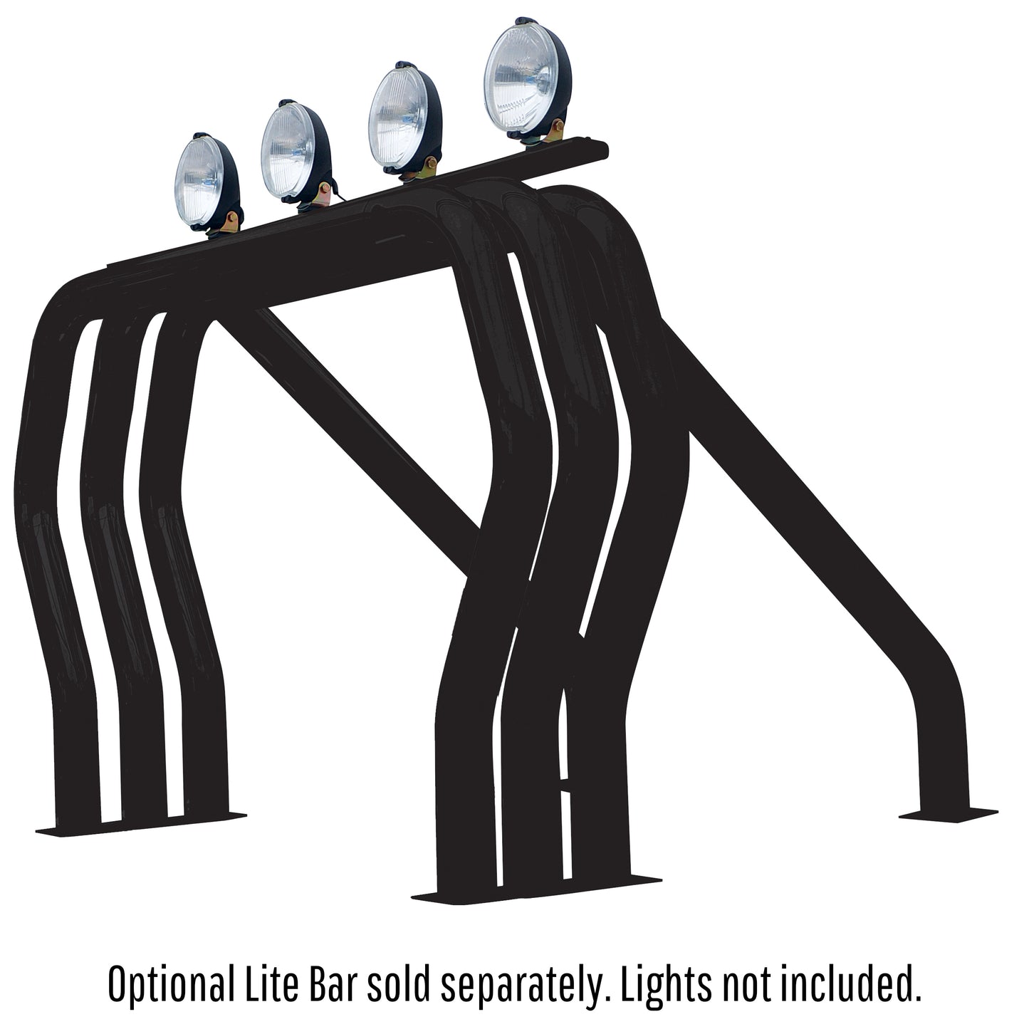 Go Rhino 9809560TSB Triple Bar/Single Kicker (Between Wheel Wells) Black Powdercoat