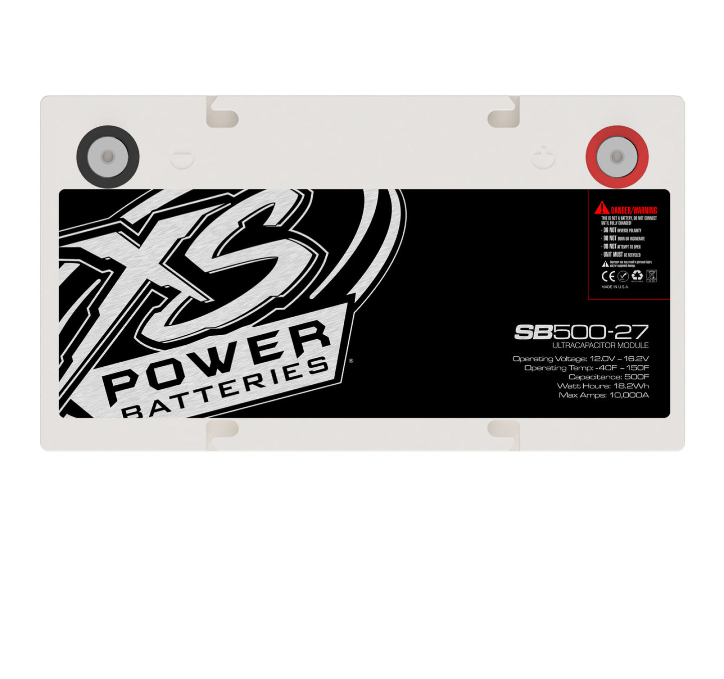 XS Power Batteries 12V Super Bank Capacitor Modules - M6 Terminal Bolts Included 10000 Max Amps SB500-27