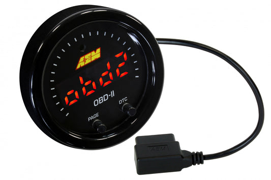 AEM X-Series OBDII Gauge Black Bezel & Black Faceplate 30-0311
