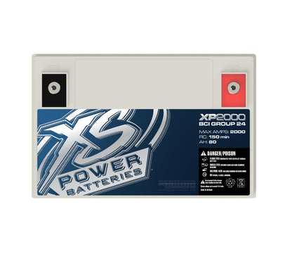 XS Power Batteries 12V AGM XP Series Supplemental Batteries - M6 Terminal Bolts Included 2000 Max Amps XP2000