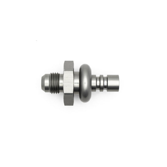 Deatschwerks 6AN Male Flare to 3/8 Inch Ford Male EFI Quick Connect Adapter, Anodized DW Titanium DEW-6-02-0105