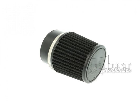 BOOST products Universal Air Filter 76mm (3") ID Connection, 90mm (3-35/64") Length, Black IN-LU-090-076