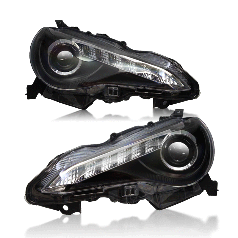 WINJET 2012-2016 TOYOTA 86/SCION FRS DRL Head Lights - (Black / Clear) - (Don't Fit 1.0 and 2.0 Model) CHWJ-0327-B