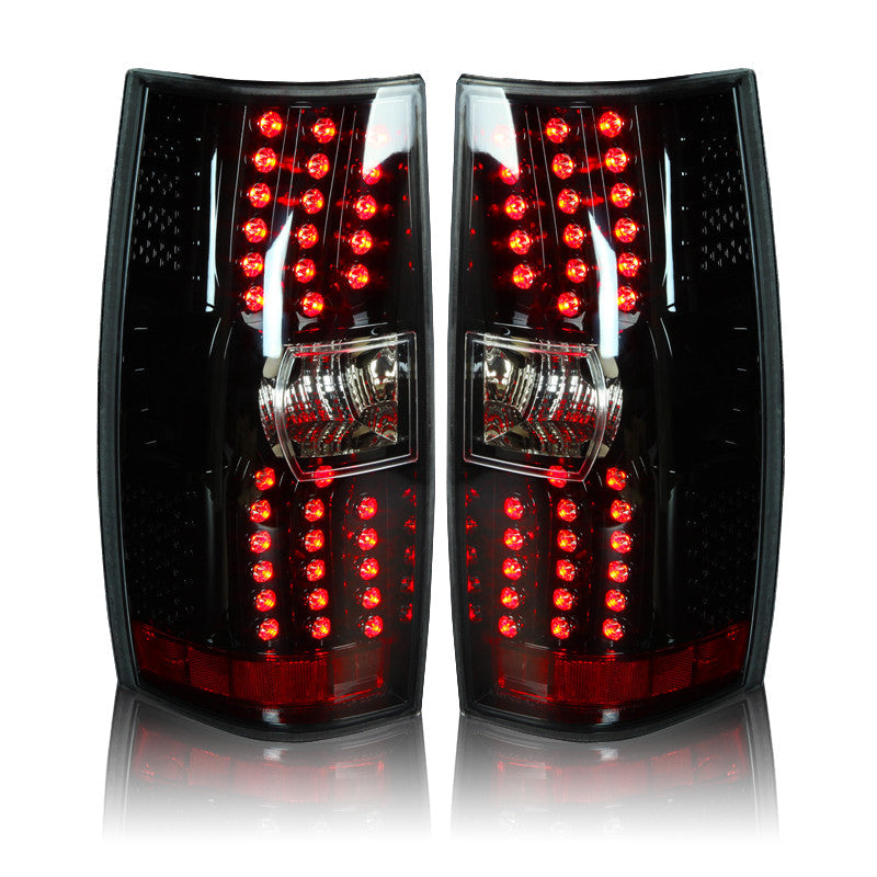 WINJET 2007-2014 Chevy Tahoe/Suburban LED Tail Lights - (Gloss Black / Clear) CTWJ-0066-GBC