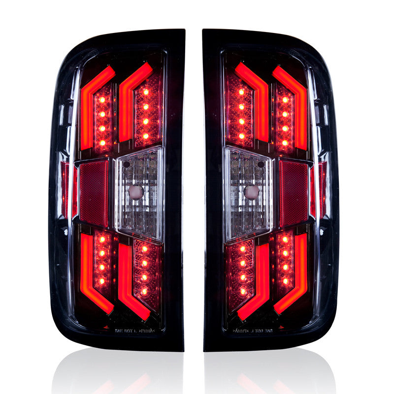 WINJET 2014-2018 Chevrolet Silverado 1500 2500 3500 Tail Lights - Black / Clear CTWJ-0383-BC