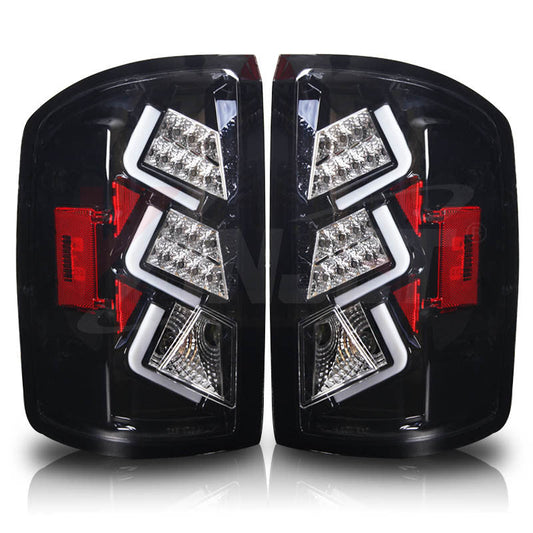 WINJET 2014-2015 GMC Sierra 1500 LED Tail Light - Gloss Black / Clear CTWJ-0439-GBC