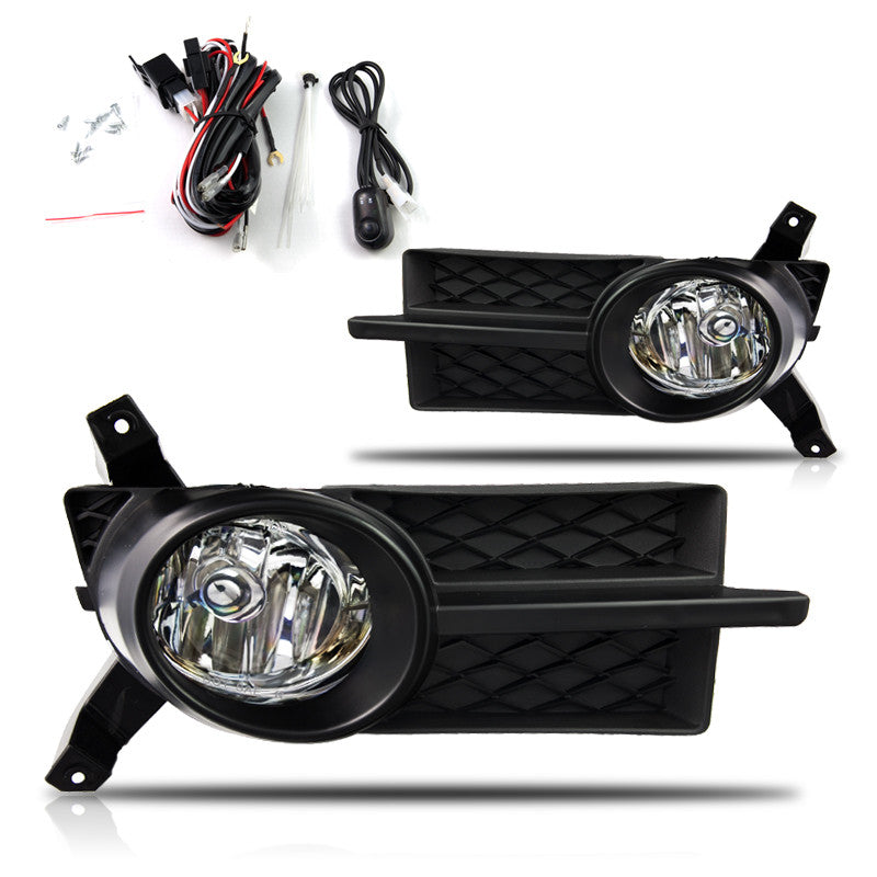 WINJET 2007-2011 Chevy Aveo Euro Fog Lights - (Clear) - (Wiring Kit Included) - (Black Cover) CFWJ-0175-C