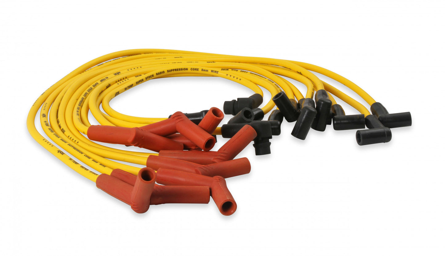 ACCEL Spark Plug Wire Set - 8mm - Custom with Graphite Core - Yellow with HEI Stock Style Boots 4056