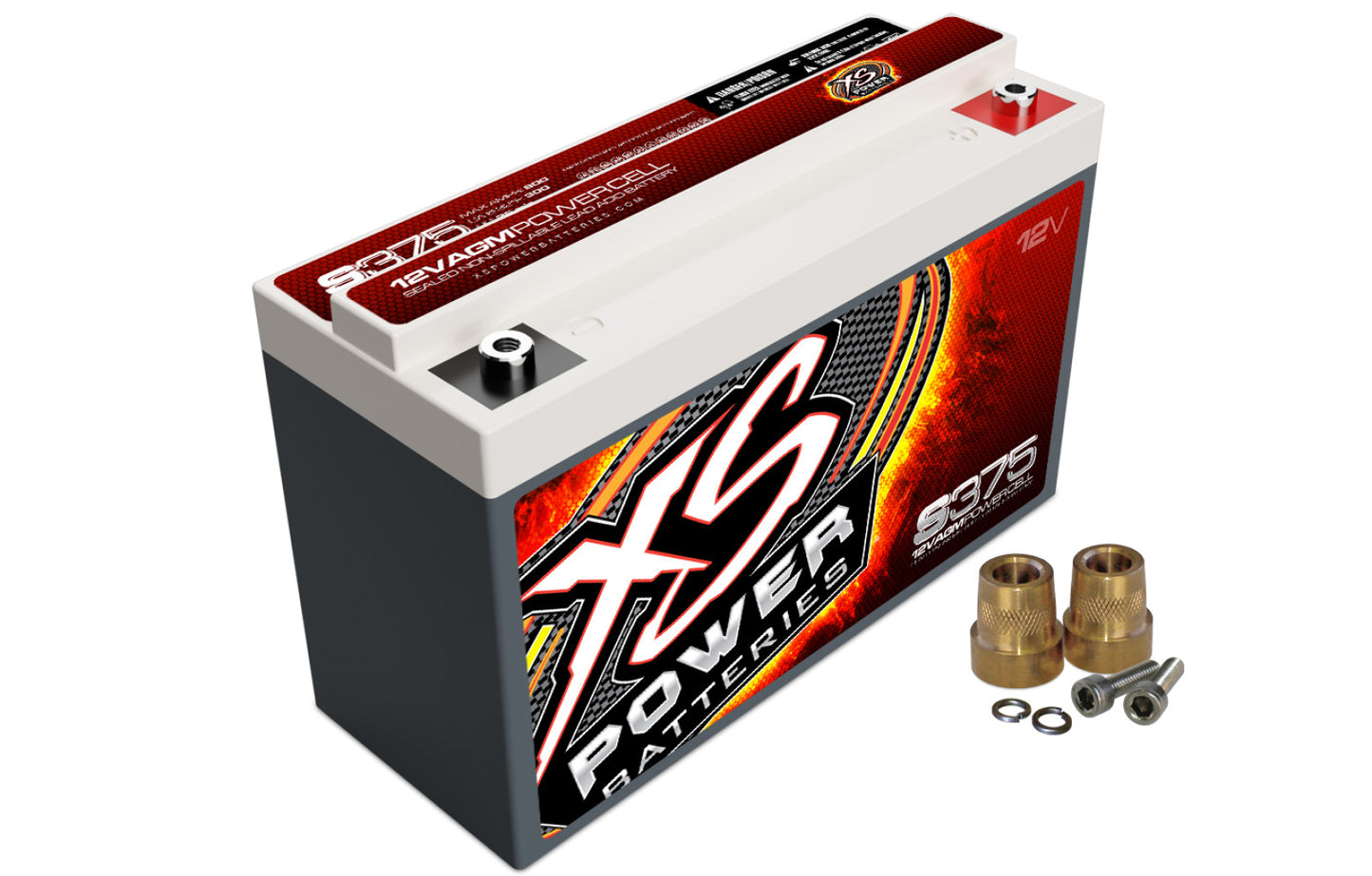 XS Power Batteries 12V AGM S Series Batteries - Automotive Terminals Included 800 Max Amps S375