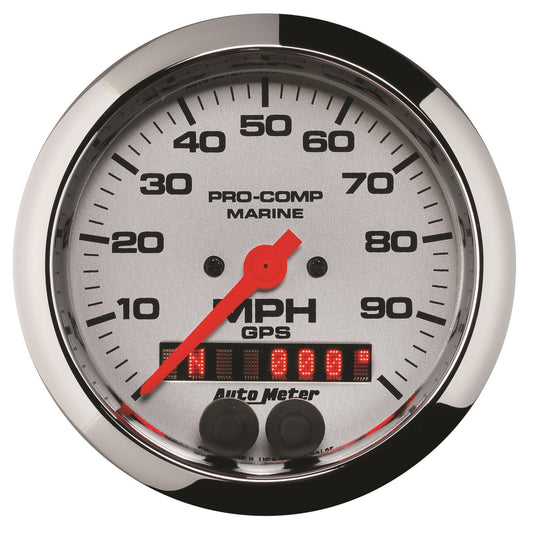 AutoMeter 3-3/8 in. GPS SPEEDOMETER 0-100 MPH MARINE CHROME ULTRA-LITE 200636-35